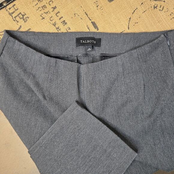 Talbots Gray Dress Pants Size 6 Jordan Flat Front Hidden Side Zipper - Picture 1 of 9